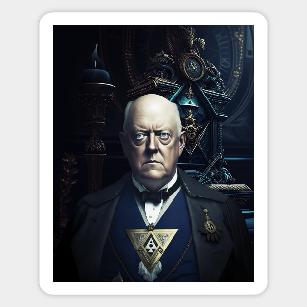 Aleister Crowley Freemason Occult Compass and Square Sticker by hclara23